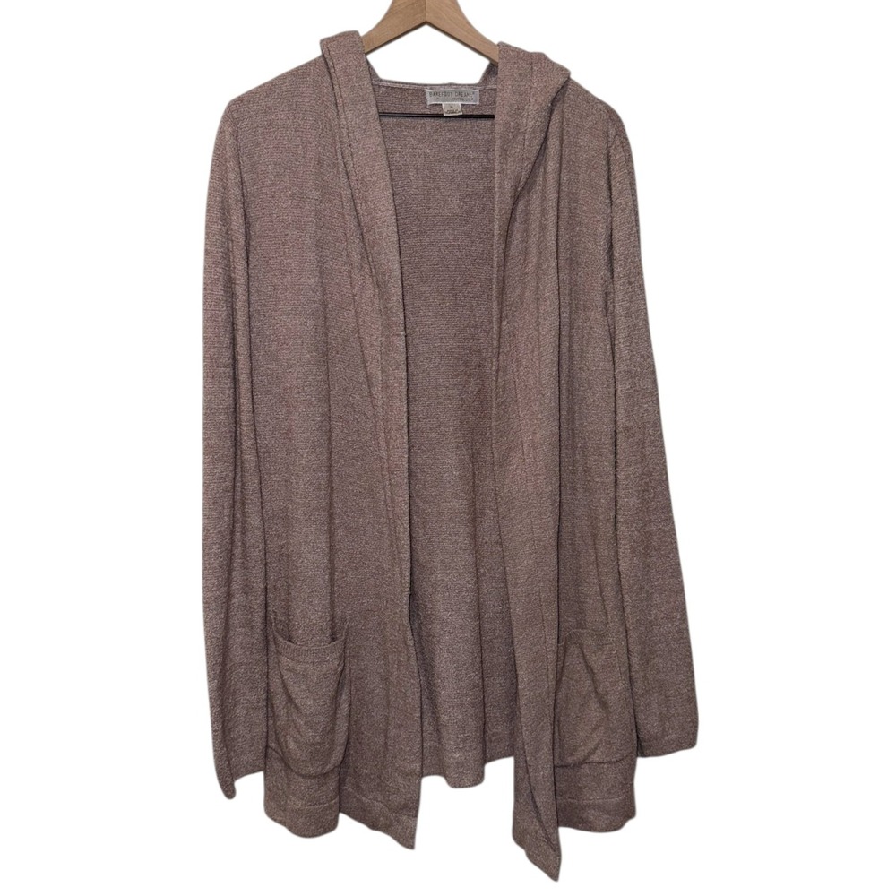 Barefoot Dreams Cardigan Womens XL Purple Dusk CozyChic Ultra Lite Hooded Lounge